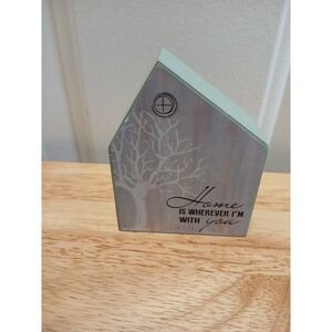 Home Is Wherever I'm With You Ganz Wood Block Figurine Mini Plaque Wall Decor